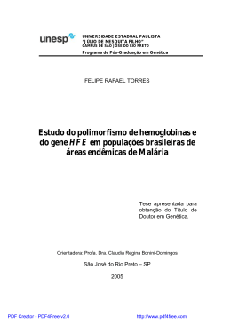 Estudo do polimorfismo de hemoglobinas e do gene HFE em
