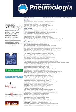 Publica&ccedil;&atilde;o Indexada em - Jornal Brasileiro de Pneumologia