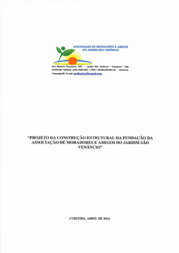 Projeto elaborado para pleitear verba para Constru&ccedil;&atilde;o da