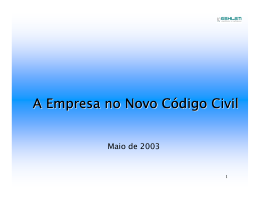 A Empresa no Novo C&oacute;digo Civil