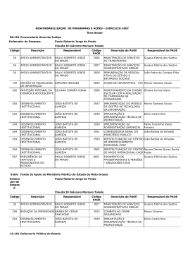 EXERCICIO 2007 Área Social 08.101 Procuradoria Geral