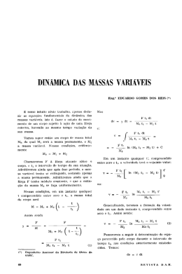 DINÂMICA DAS MASSAS VARIÁVEIS