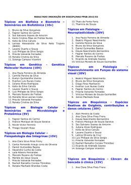 resultado inscri&ccedil;&atilde;o em disciplinas ppgb 2015/02