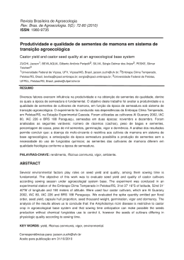 Produtividade e qualidade de sementes de mamona em sistema de