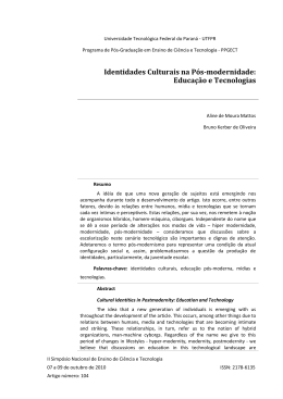 Identidades Culturais na P&oacute;s-modernidade - SINECT