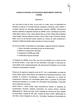 acta n.&deg; 3 - Conselho Nacional de Procria&ccedil;&atilde;o Medicamente Assistida