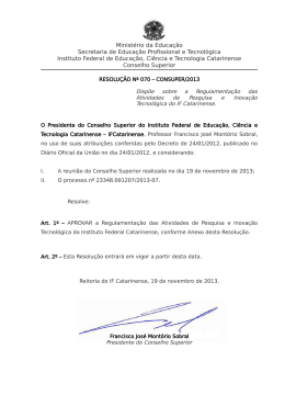 Resolução 070 – Consuper 2013 - Instituto Federal Catarinense
