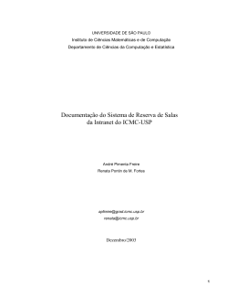 Documenta&ccedil;&atilde;o do Sistema de Reserva de Salas da Intranet