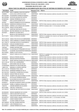 Resultado Sistema de Reserva de Vagas - Cotec
