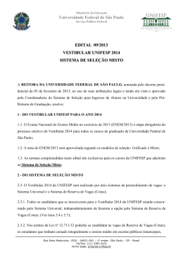 Universidade Federal de São Paulo EDITAL 09/2013