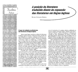 A posição da literatura traduzida diante da expansão das literaturas