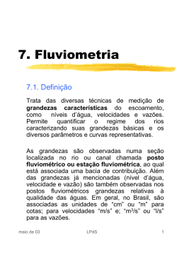 Escolha da localiza&ccedil;&atilde;o do posto fluviom&eacute;trico