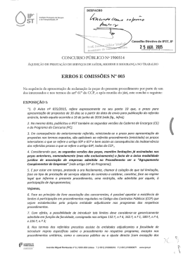 Erros e Omiss&otilde;es n&ordm; 003