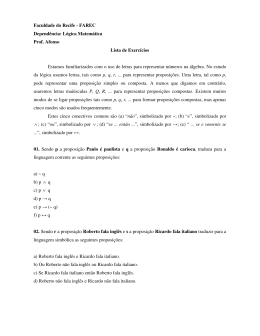 Faculdade do Recife - FAREC Dependência: Lógica Matemática