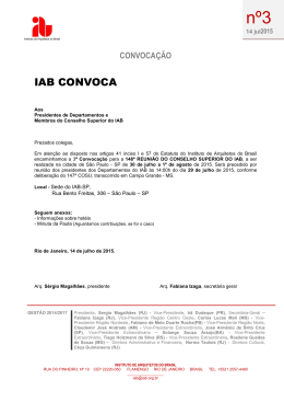 IAB CONVOCA - Instituto de Arquitetos do Brasil
