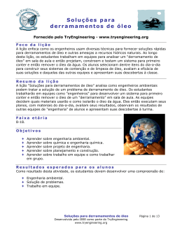 Solu&ccedil;&otilde;es para derramamentos de &oacute;leo