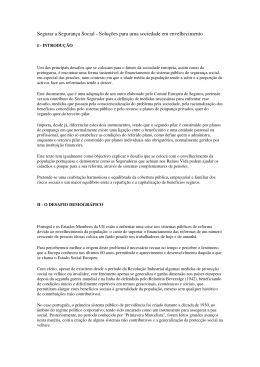 Segurar a Seguran&ccedil;a Social - Solu&ccedil;&otilde;es para uma sociedade em
