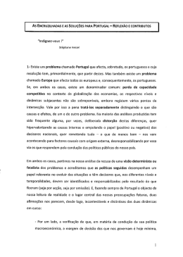 As ENCRUzlLHADAs E As SOLU&Ccedil;&Otilde;ES PARA PORTUGAL