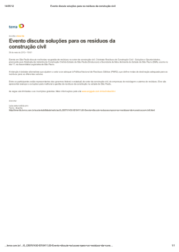 (Imprimir - Evento discute solu&ccedil;&otilde;es para os res&iacute;duos da constru&ccedil;&atilde;o