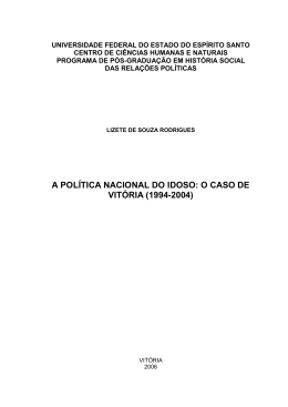 a pol&iacute;tica nacional do idoso: o caso de vit&oacute;ria (1994-2004)
