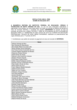 1 EDITAL Nº 001.3/2014 - IFMS EXAME DE SELEÇÃO 2015 A