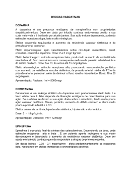 DROGAS VASOATIVAS - Hospital S&atilde;o Luiz