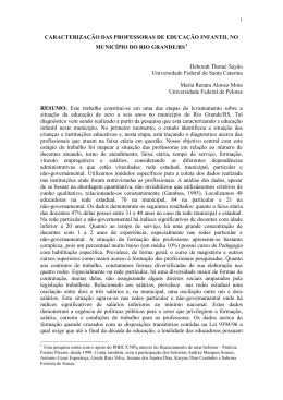 a educa&ccedil;&atilde;o infantil no munic&iacute;pio do rio grande/rs