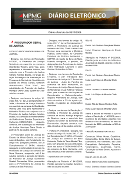 Di&aacute;rio oficial do dia 08/10/2009 PROCURADOR