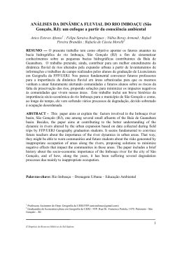 AN&Aacute;LISES DA DIN&Acirc;MICA FLUVIAL DO RIO - CEDIPE