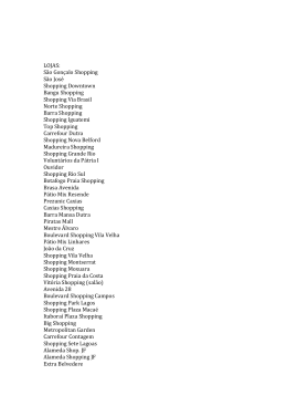 LOJAS: S&atilde;o Gon&ccedil;alo Shopping S&atilde;o Jos&eacute; Shopping Downtown Bangu