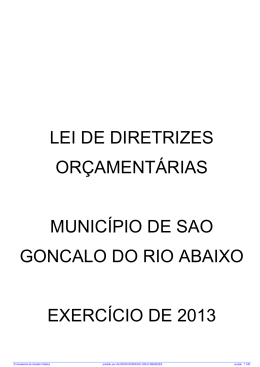 LDO Nº 2013/2012 - São Gonçalo do Rio Abaixo