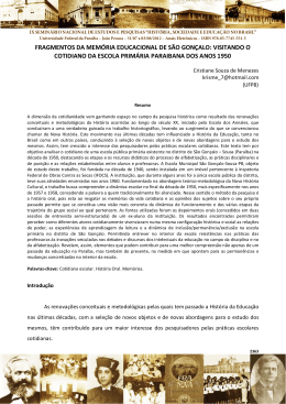 fragmentos da mem&oacute;ria educacional de s&atilde;o gon&ccedil;alo
