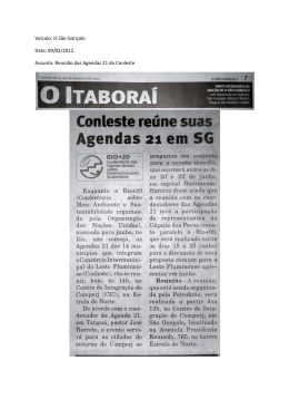 Ve&iacute;culo: O S&atilde;o Gon&ccedil;alo Data: 09/02/2012 Assunto: Reuni&atilde;o das