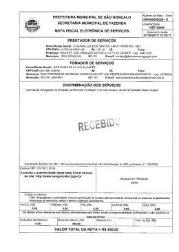 PREFEITURA MUNICIPAL DE SÃO GONÇALO Númerº dª Nºtª * Sºfiª