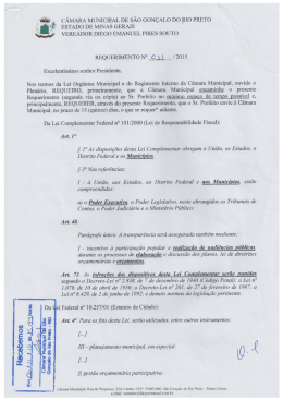 CÁMARA MUNICIRAL DE sÃo GONÇALO DO RIO PRETO ESTADO