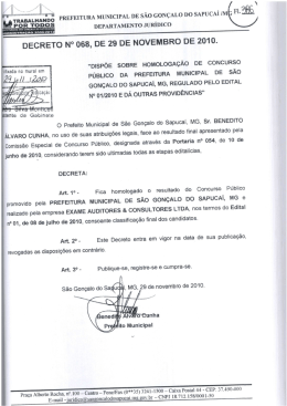 São Gonçalo do Sapucaí concurso 01-2010
