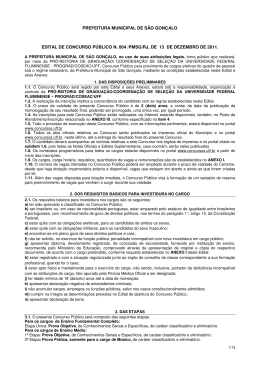 PREFEITURA MUNICIPAL DE S&Atilde;O GON&Ccedil;ALO EDITAL DE