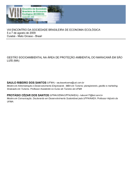gest&atilde;o socioambiental na &aacute;rea de prote&ccedil;&atilde;o ambiental do maracan&atilde;
