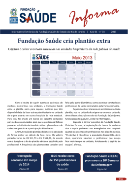 Boletim Fundação Saúde