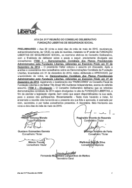 Ata de Reunião do Conselho Deliberativo com a aprovação das