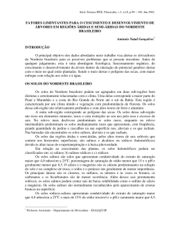 Fatores limitantes para o crescimento e desenvolvimento de