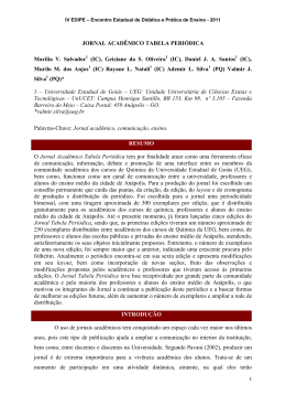 JORNAL ACAD&Ecirc;MICO TABELA PERI&Oacute;DICA Mar&iacute;lia V