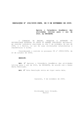 Calendário acadêmico 2010