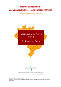 MAPA DA VIOLÊNCIA 2011: ACIDENTES DE TRÂNSITO