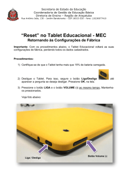 “Reset” no Tablet Educacional - MEC