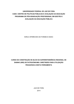 (sre) de patroc&iacute;nio/mg: diretrizes para