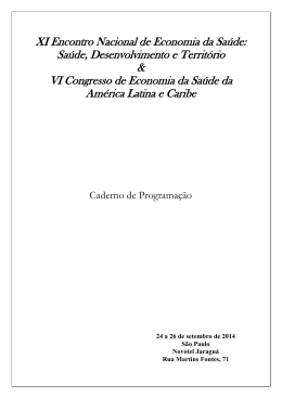 XI Encontro Nacional de Economia da Sa&uacute;de