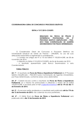 21. Edital n&ordm; 017-2015-COGEPS - T&iacute;tulos e Experi&ecirc;ncia