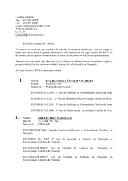 Datos para 2009 CAS