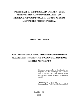 (coleoptera: bruchidae) em feij&atilde;o armazenado